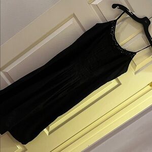 LOFT Black Sleeveless Midi Dress